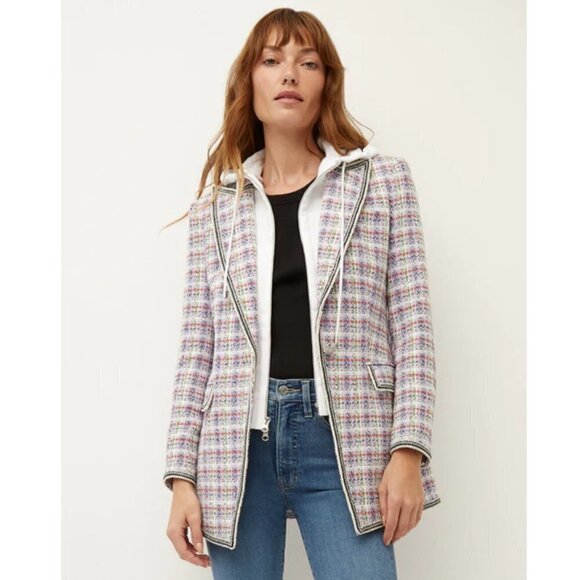 💕VERONICA BEARD💕 Etney Tweed Dickey Jacket ~ Light Lavender Multi-Color 0 NWT - Picture 4 of 16